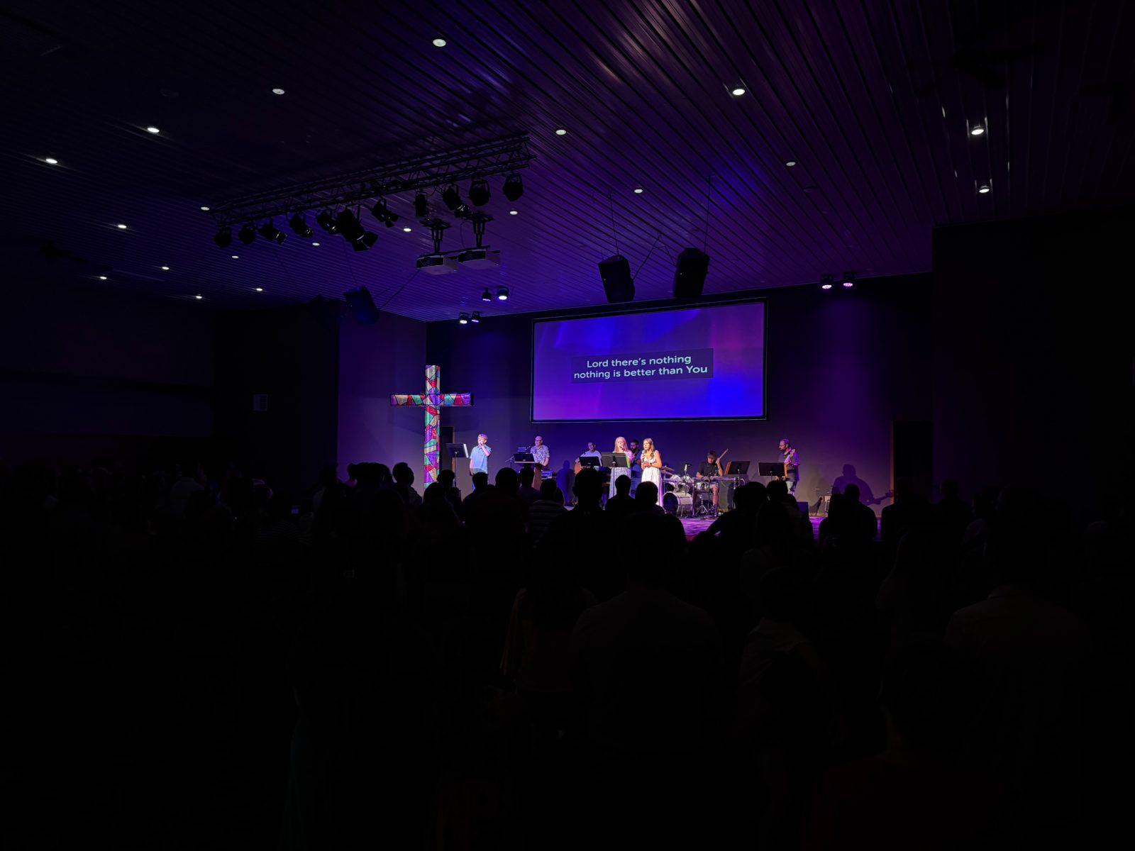 Worship team leading singing at Rehoboth Baptist Church